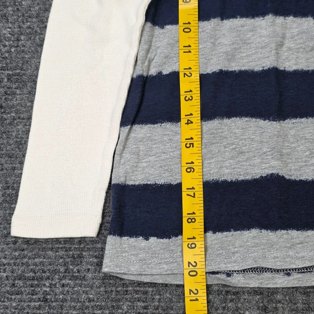 Converse All Star Striped Layered Henley Shirt‎ Boy's Size 8-10 Yrs Grey Navy
